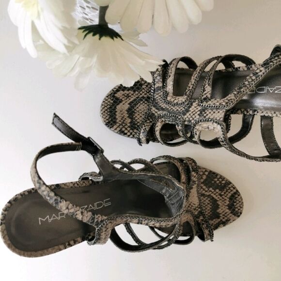 🇧🇷 Python 9 high heeled leather sandals - Picture 3 of 9